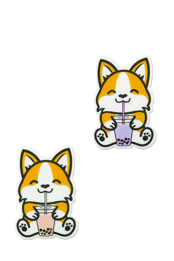 Bubble Tea Boba Corgi Vinyl Sticker