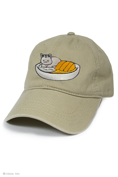 Catsu Curry Kitty Cat Embroidered Dad Cap