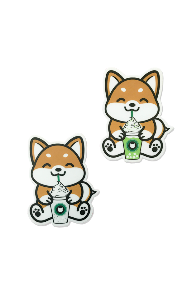 Coffee Frappe Shiba Inu Vinyl Sticker